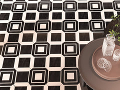 Black Marquina and White Crystal Marble Mosaic Tile