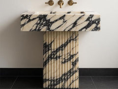 Calacatta Viola Marble Integrated Standing Sink