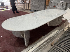 Carrara White Marble Dining Table