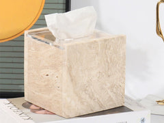 Custom Beige Travertine Tissue Box