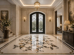 Flower Design Waterjet Pattern Floor