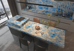 Natural Ice Cristallo Blue Quartzite Slab