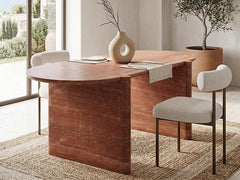 Red Travertine Dining Table
