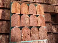 Red Travertine Fish Scale Mosaic Tile