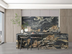 Black Magma Gold Granite Slab